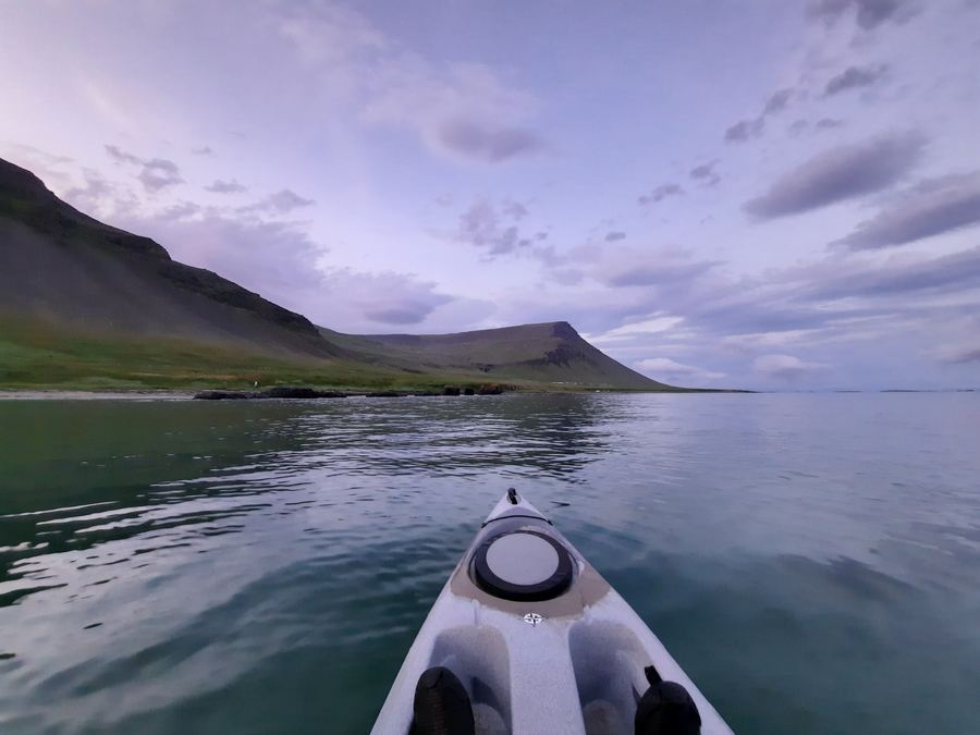 Kayaking on a calm sea