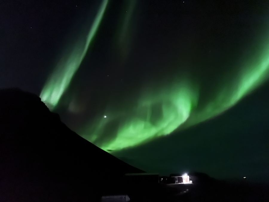 Northern lights over the valley