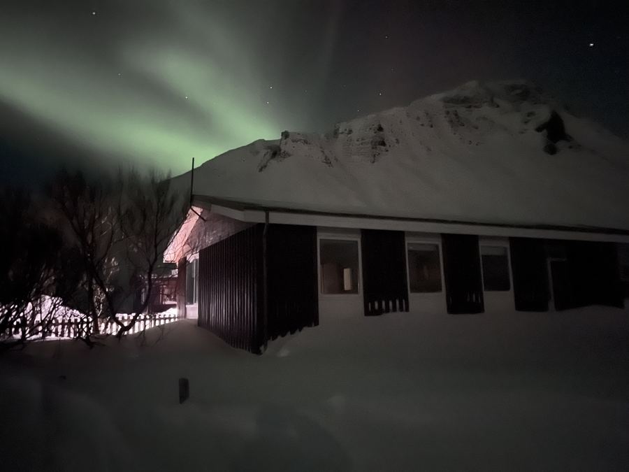 Northern lights over the guesthouse
