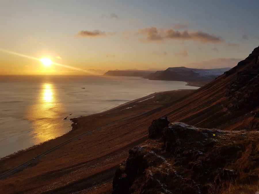 Sunset by the cliffs