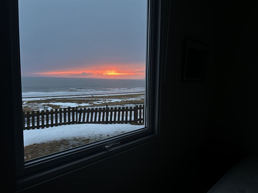 Sunset through the window